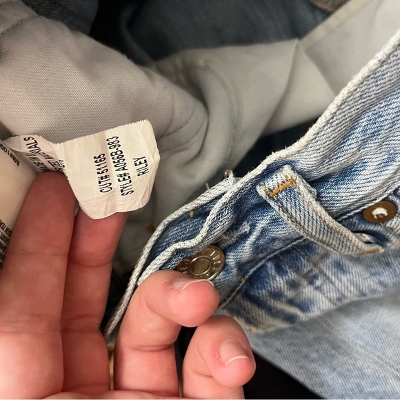 AGOLDE Riley High Rise Straight Crop Jeans in Shatter Light Wash Distressed 25 - Picture 7 of 8